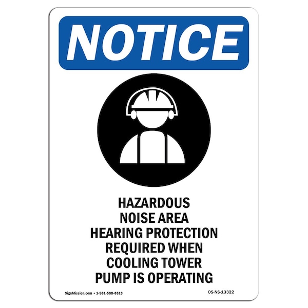 Sign, 5" H, 3.5" W, Hazardous Noise Area Sign, Portrait, NS-D-35-V-13322-10PK